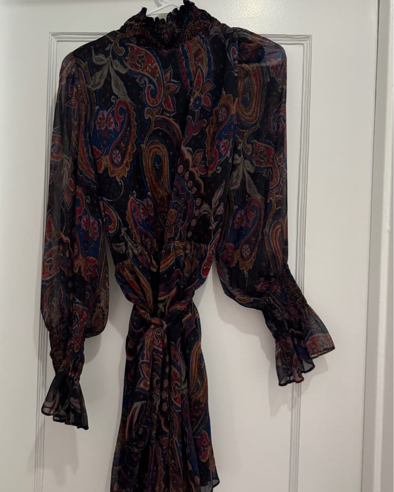 Zara Paisley Printed Mini Dress - Image 5