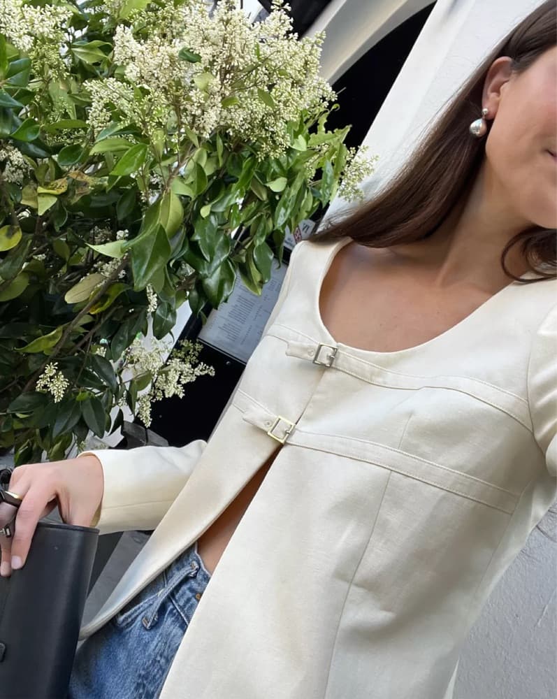 Mango Double Buckle Jacket Blazer XS - Image 2