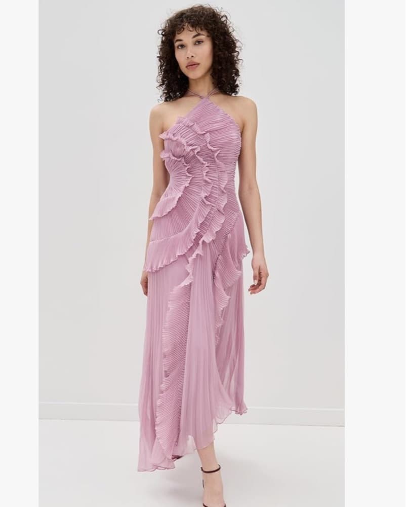 wrap dress for work Petite Size 3/4 Sleeve Cascade Supplying You Cool And pleated midi dress Color:W/W 1950s Prom - 50