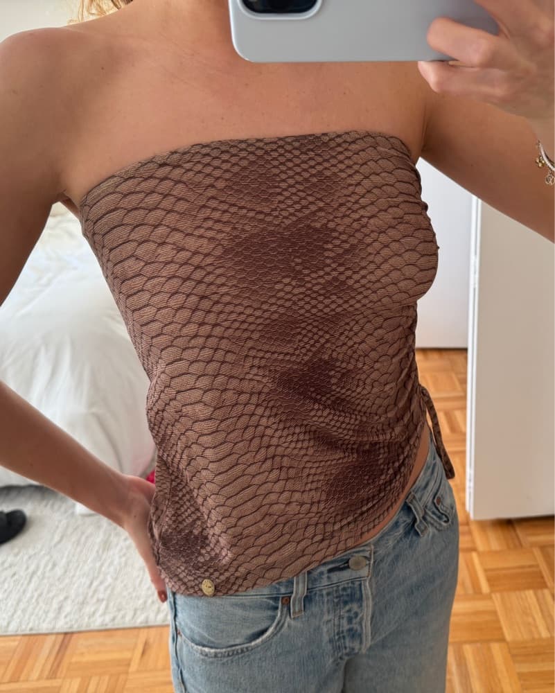 Vintage Snakeskin Tube Top - Image 2