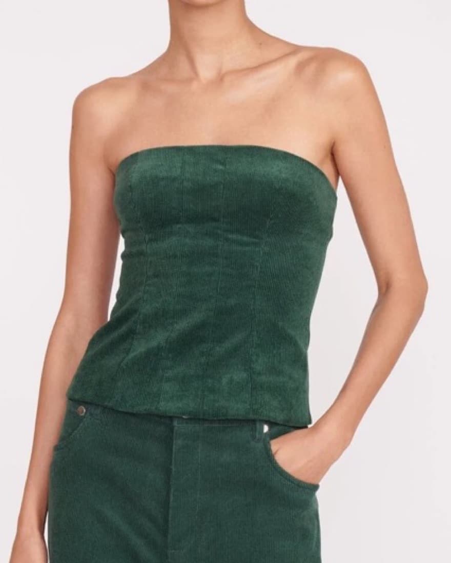 Staud Woodgrain Top in Pine - Image 1