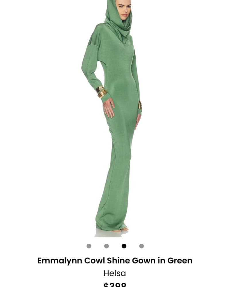 Helsa Emmalynn Cowl Shine Gown in Green - Image 3