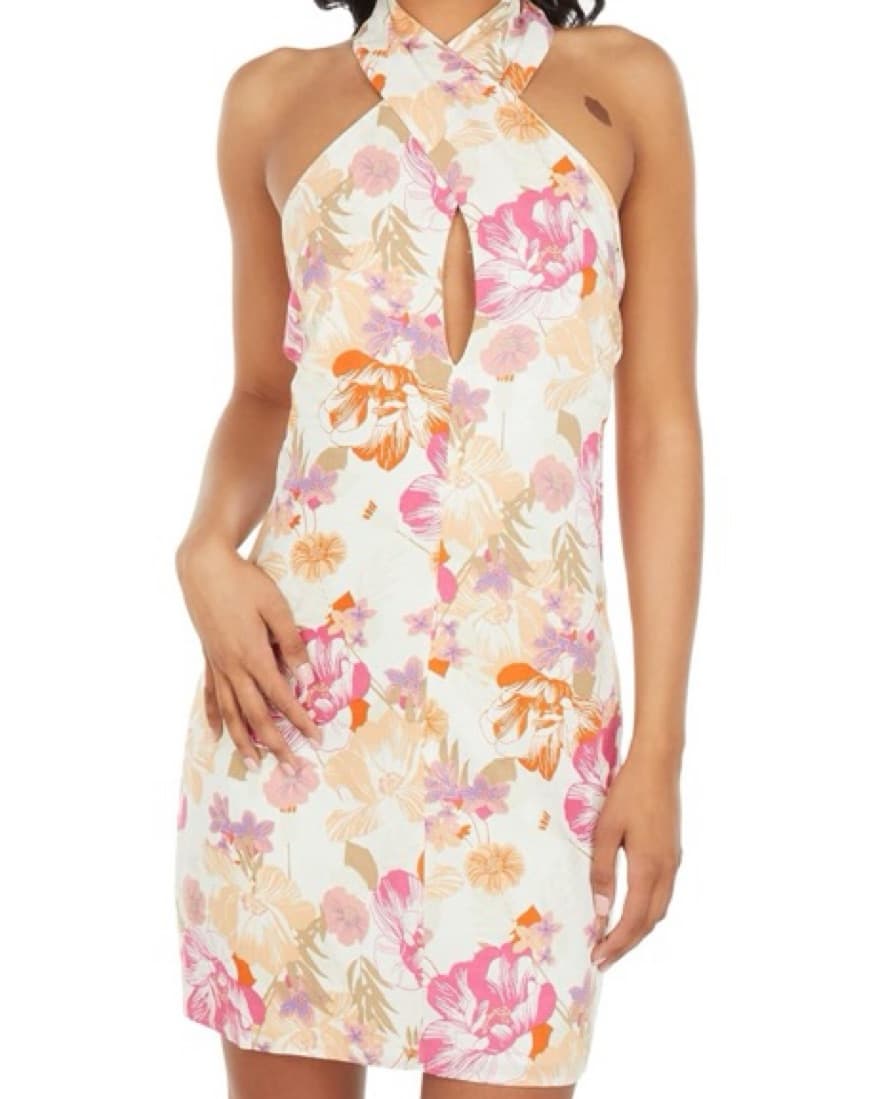 WAYF Cross Strap Halter Mini Dress - Image 1