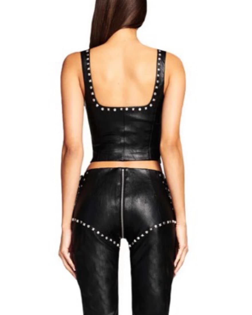Black Leather Iamgia Top - Image 3