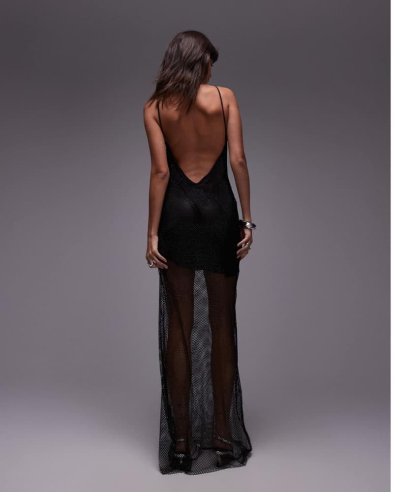 Glitzy Backless Maxi Dress - Image 2