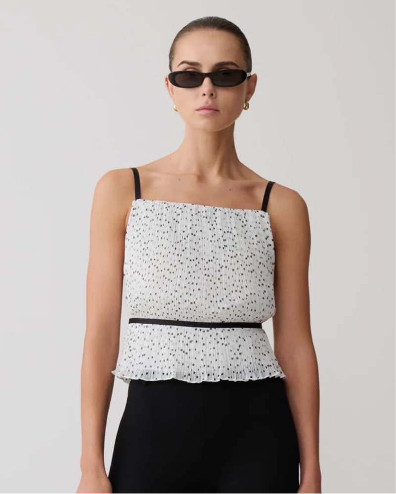 Meshki Pleated Polka Dot Top  - Image 1