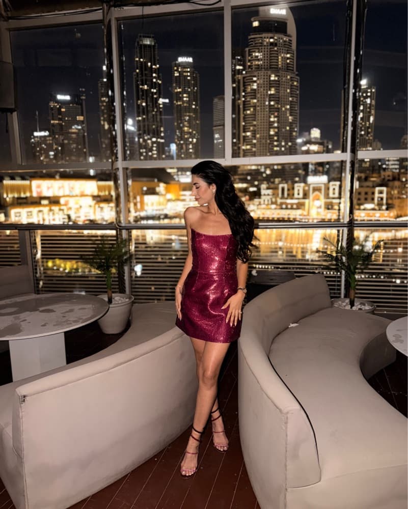 XS Merlot sequin mini Dress - Image 1