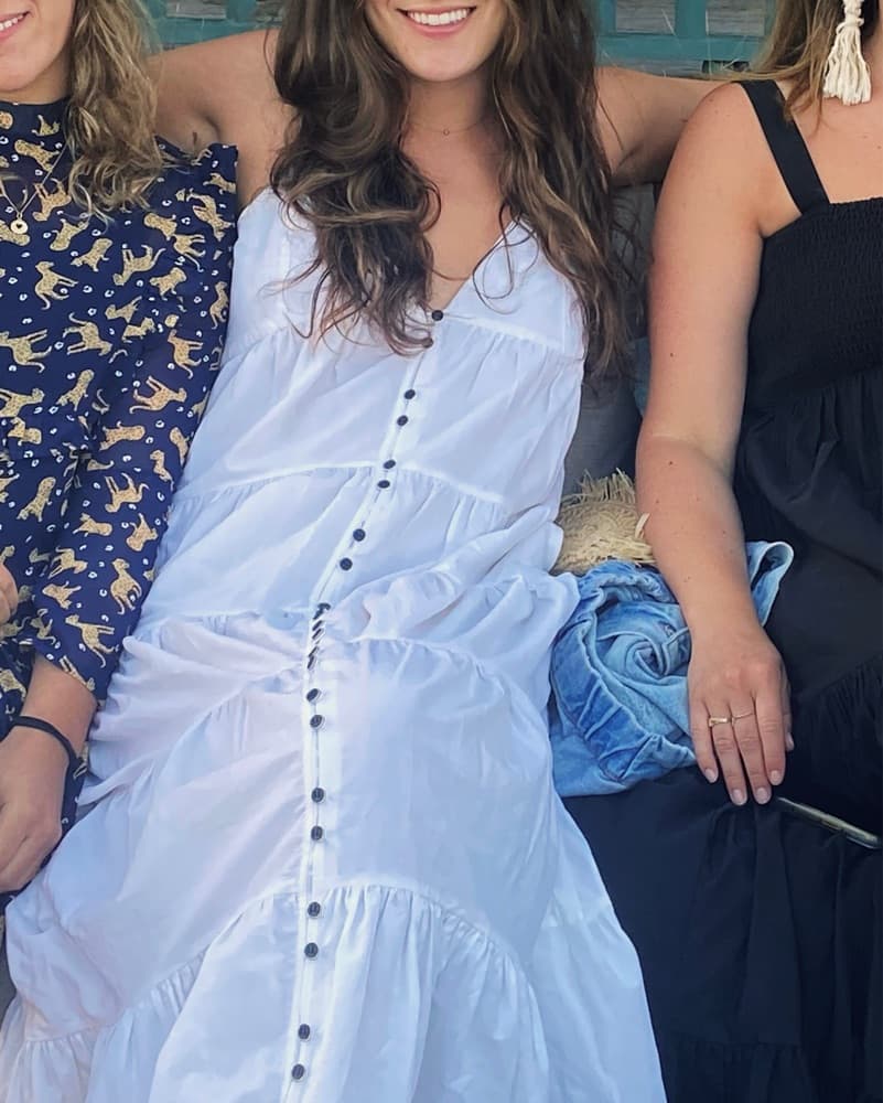 FRAME Tiered White Maxi Dress - Image 3