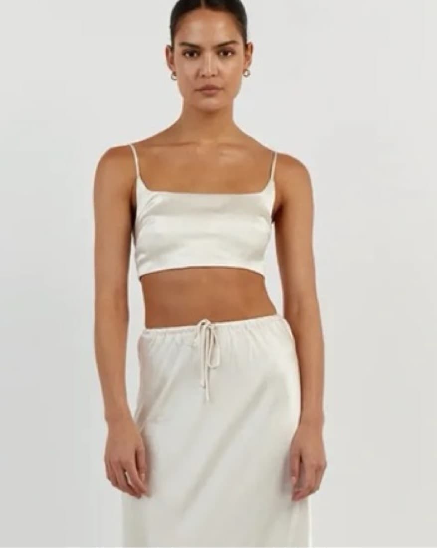 Charli Pearl Satin Crop and Midi Skirt - Image 1