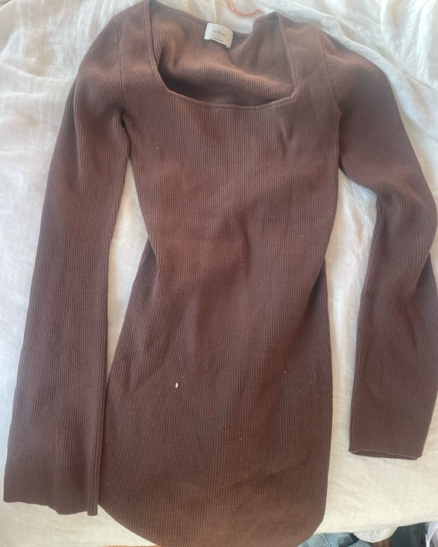 Aritzia Wilfred Chocolate Mini Dress - Image 1