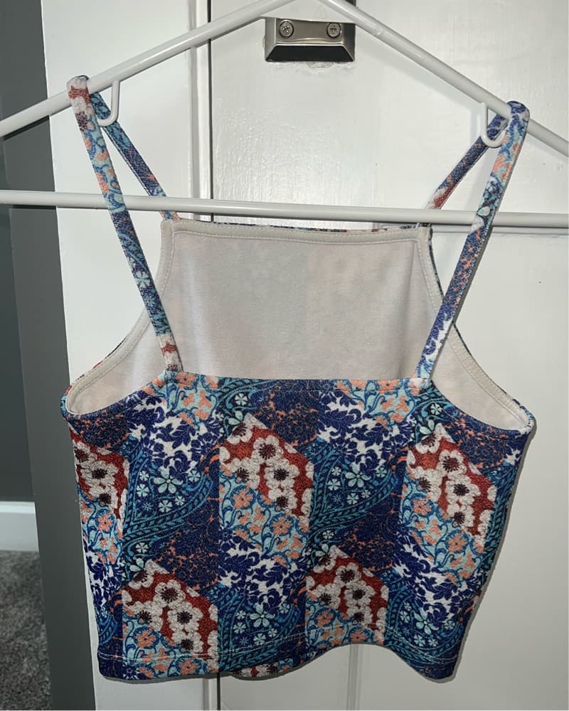 Blue Patterned Crop Top - Image 3