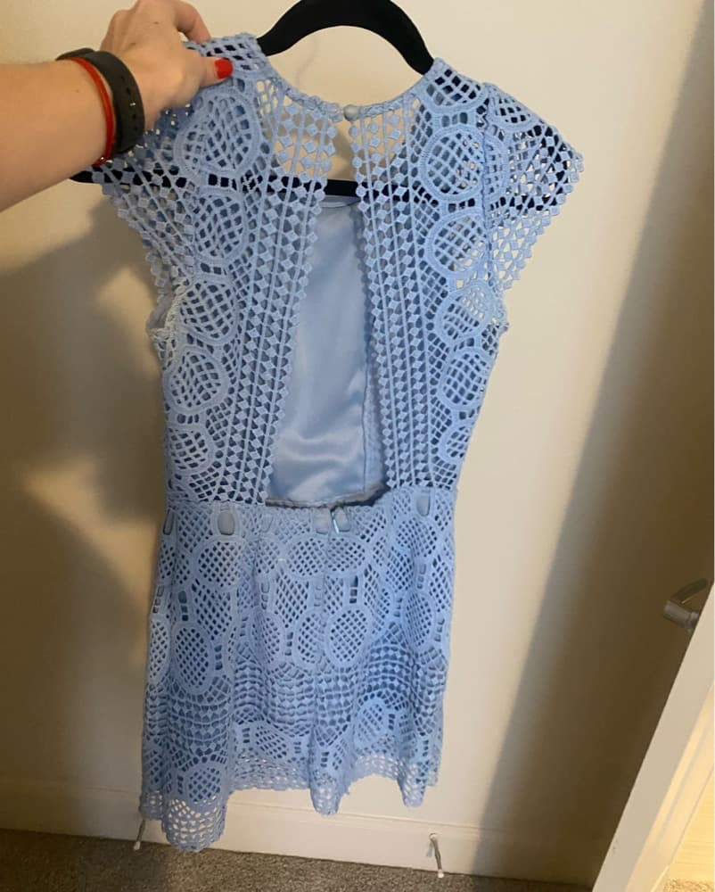 Delicate Crochet Lace Mini Dress - Image 2