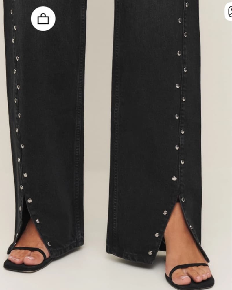 Cary Black Reformation Jeans With Slit - Image 4