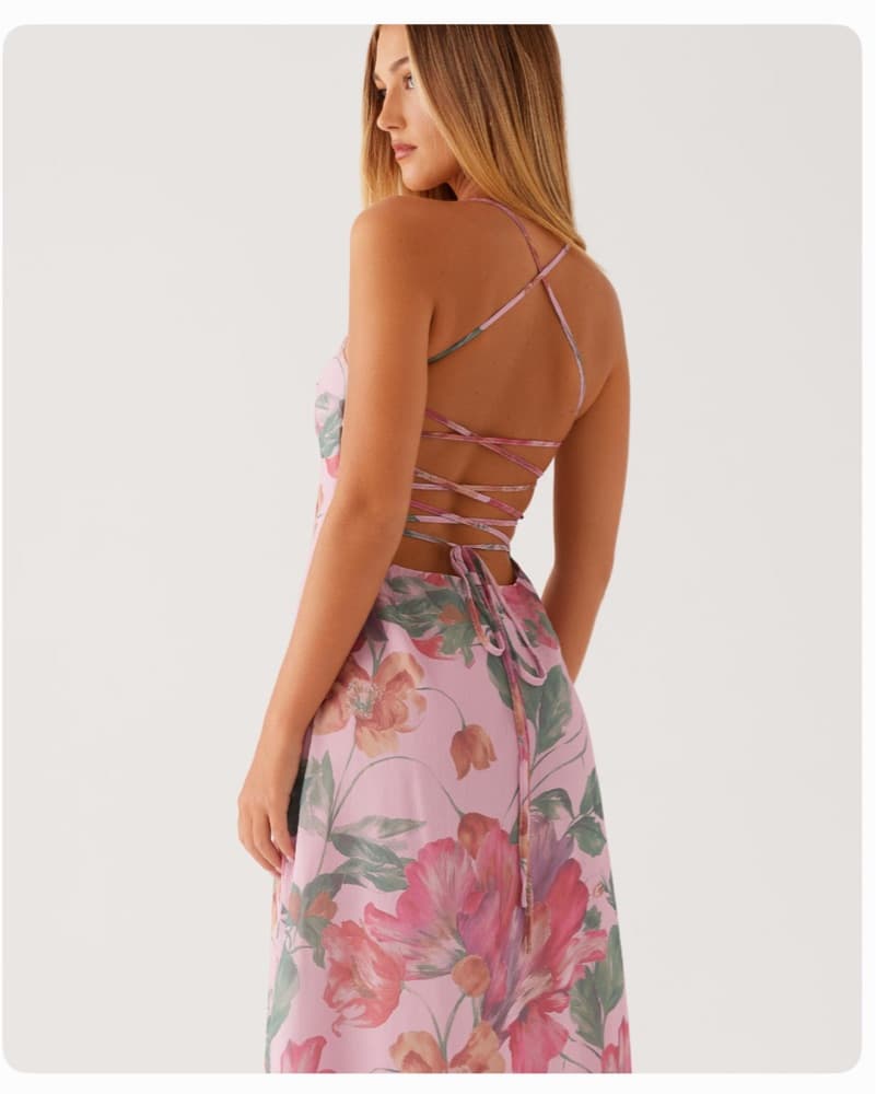 Peggy Maxi Dress- Pink Floral   - Image 3