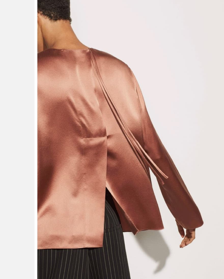 Vince Silk Blouse Dusty Rose - Image 2