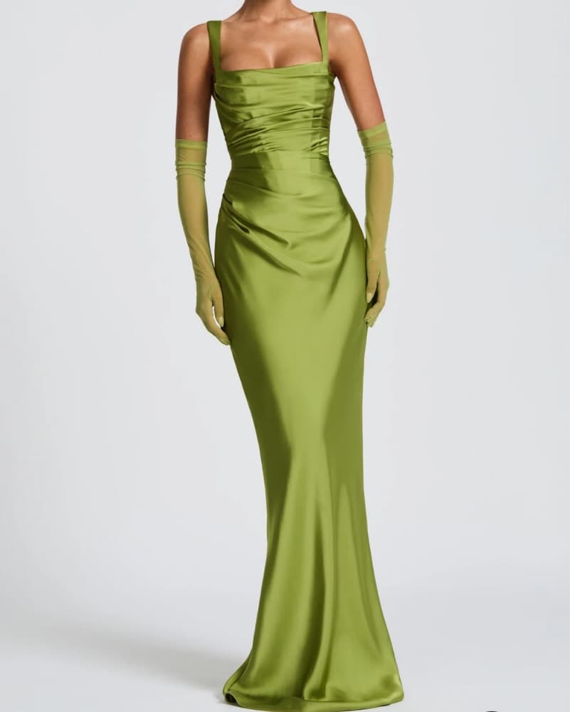 Babyboo Calanthe Olive Maxi Gown Dress - Image 1