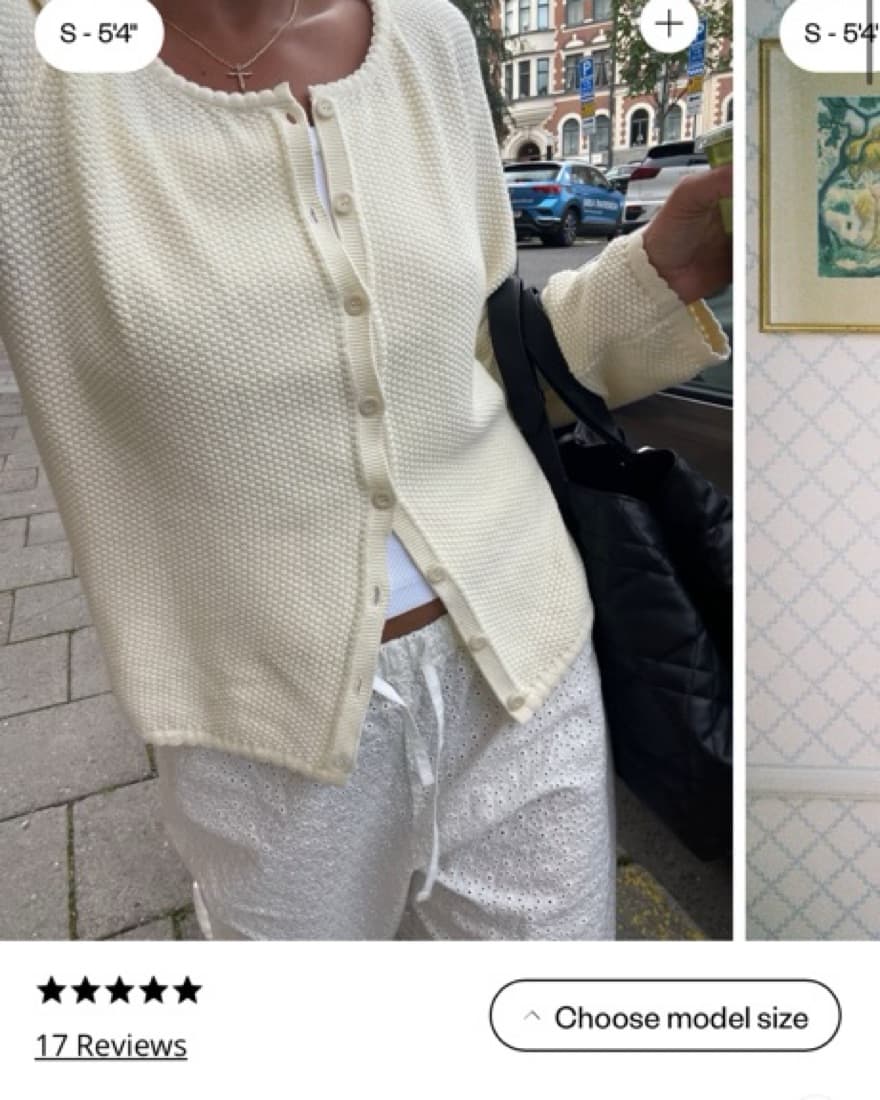 Djerf Avenue Amorini Cardigan Cream - Image 3