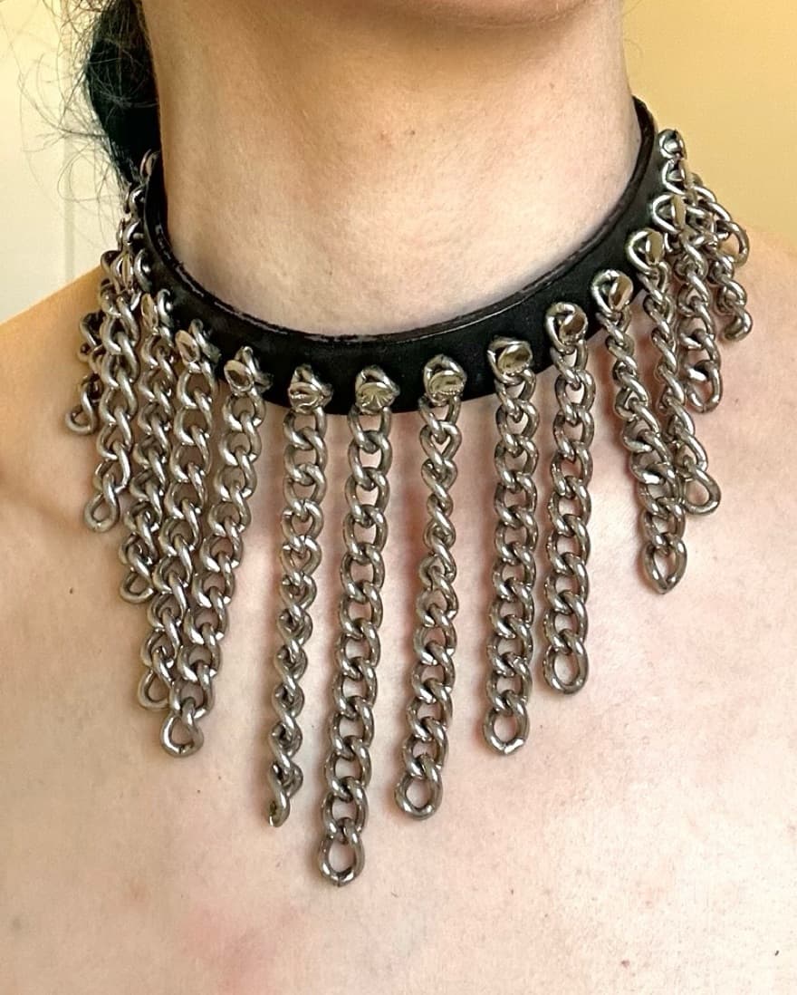 Leather N’ Chains Choker - Image 1