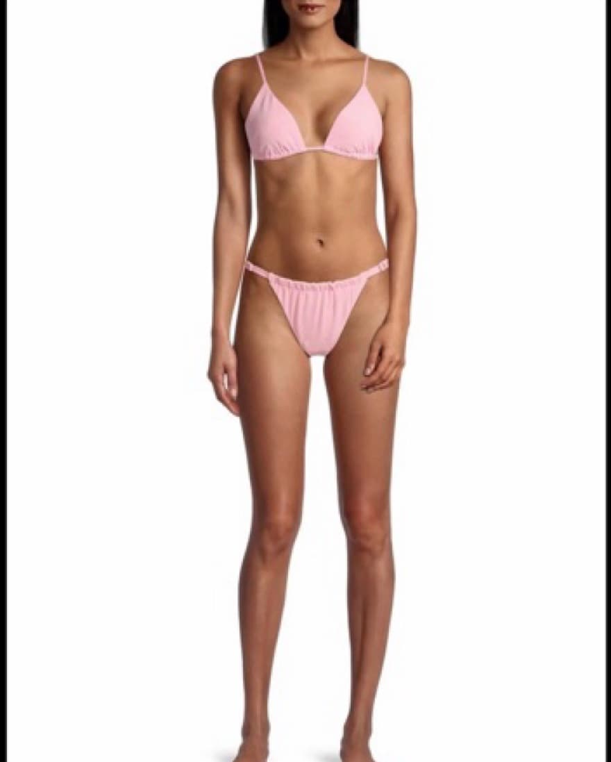 Pink Terry Bikini + Shorts - Image 1