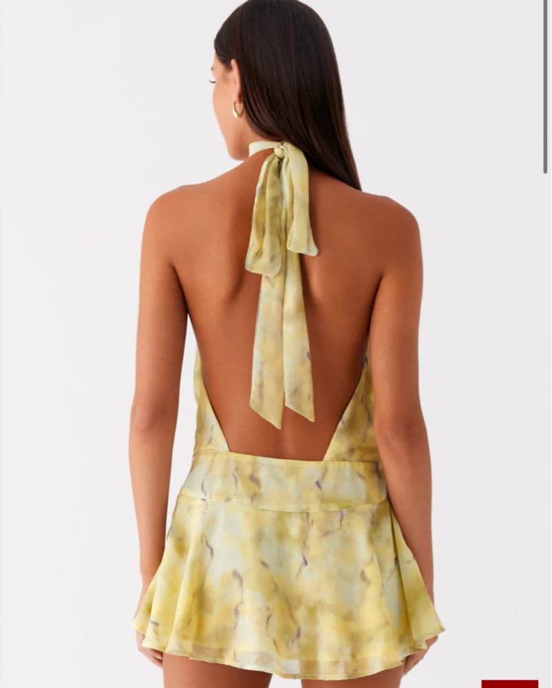 Peppermayo - Yellow Halter Mini Dress - Image 2