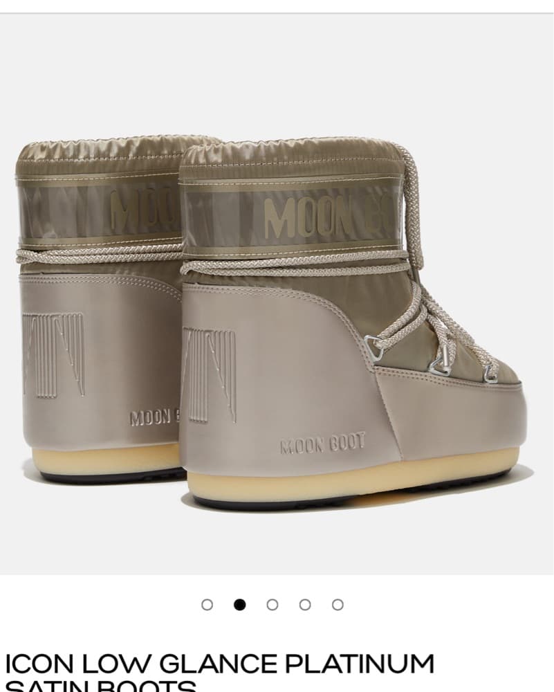 MOON BOOT LOW GLANCE PLATINUM SATIN - Image 2