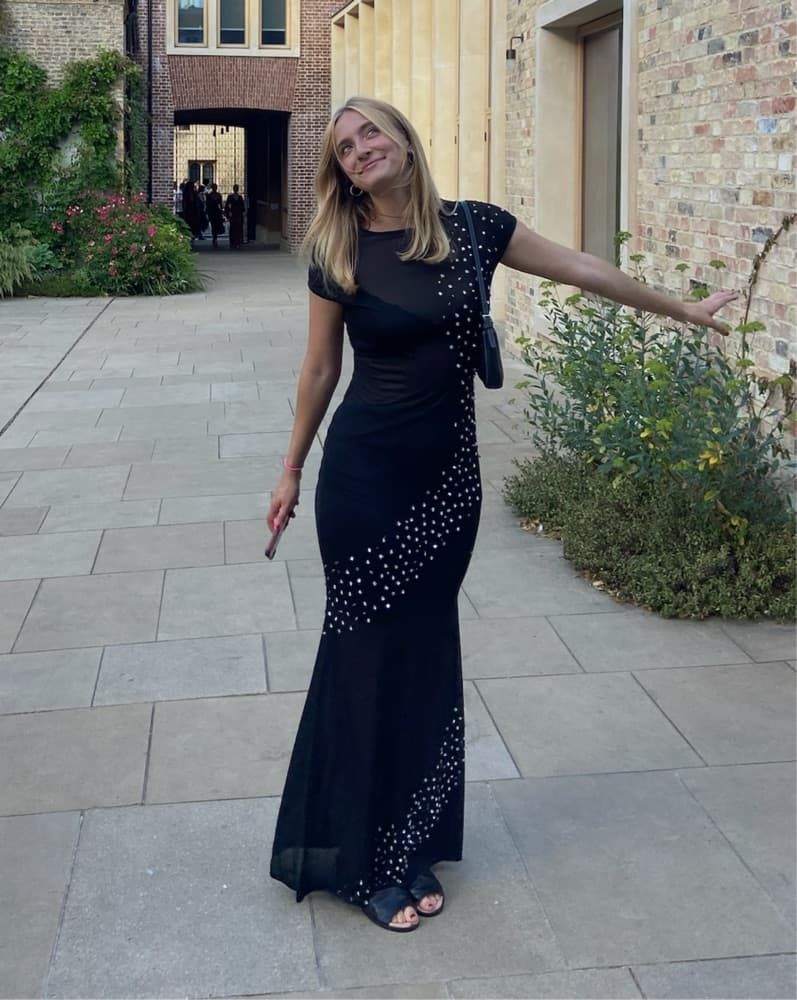 Y2K sheer black tie gown - Image 1