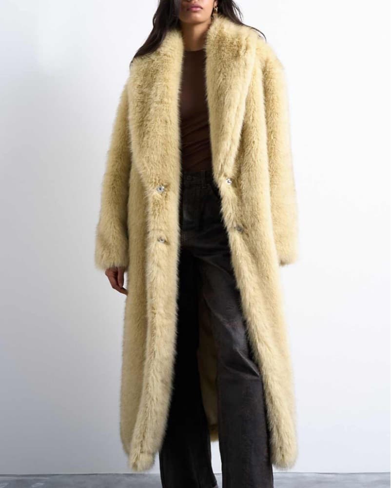 Topshop Long Faux Fur Coat - Image 1