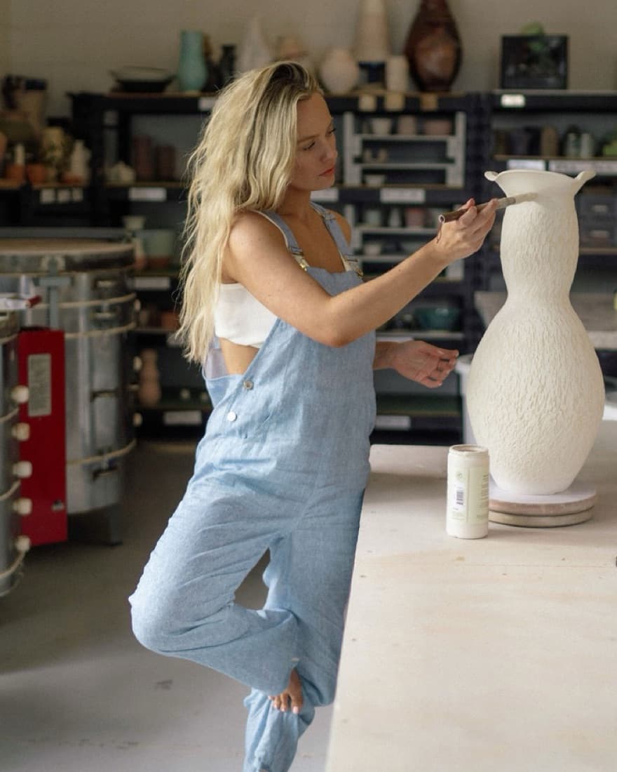 Blue Linen Overalls  - Image 1
