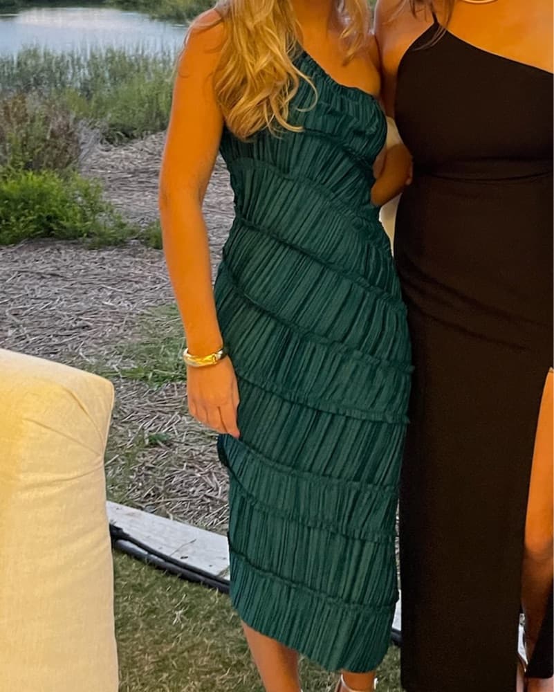Cult Gaia Teal One Shoulder Dress - Image 4