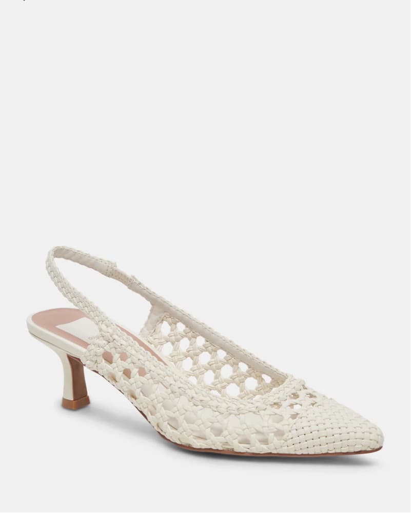 Dolce Vita Woven White Heels - Image 2
