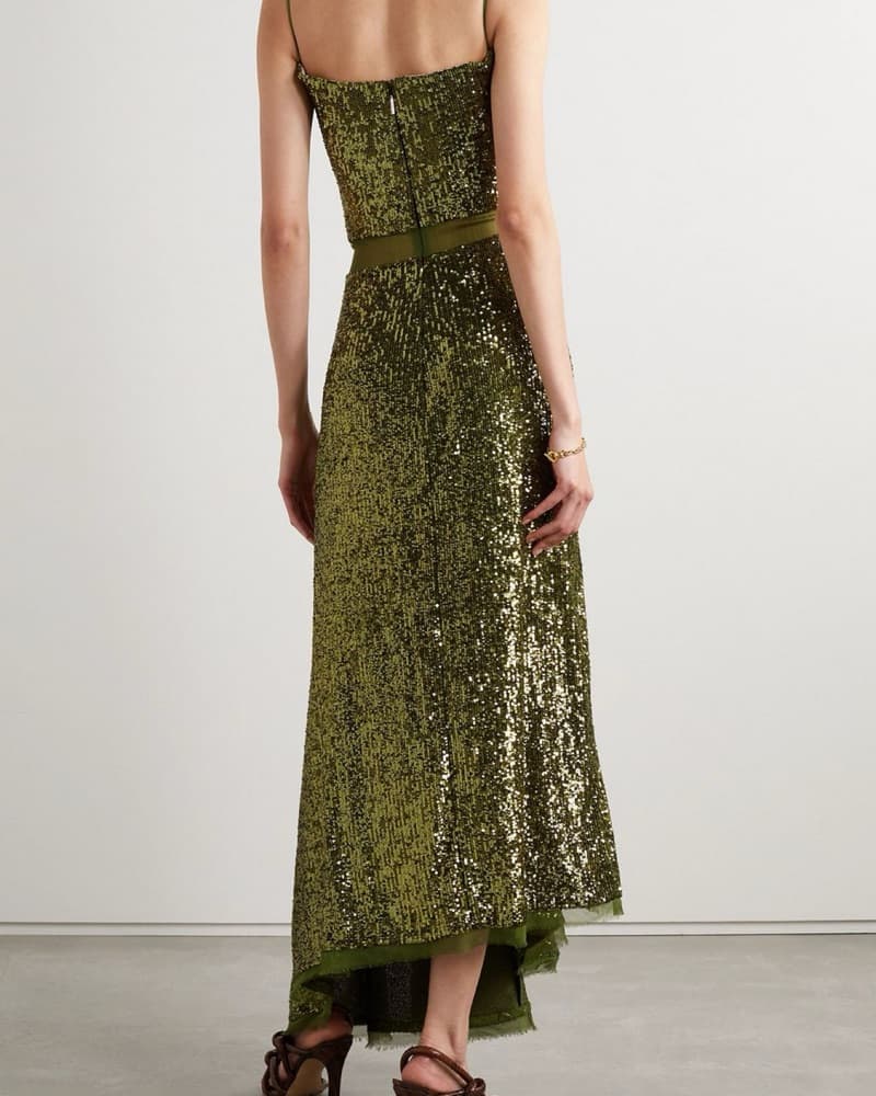 Green Sequin Jason Wu Dress - Image 3