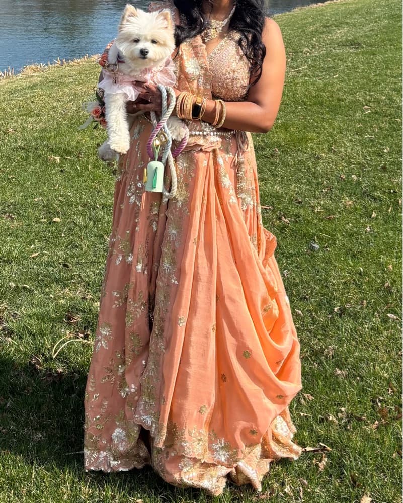 Pink/Peach Indian Wedding Lehenga  - Image 1