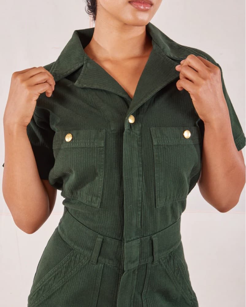 Olive Green Utility Jumpsuit - Image 4