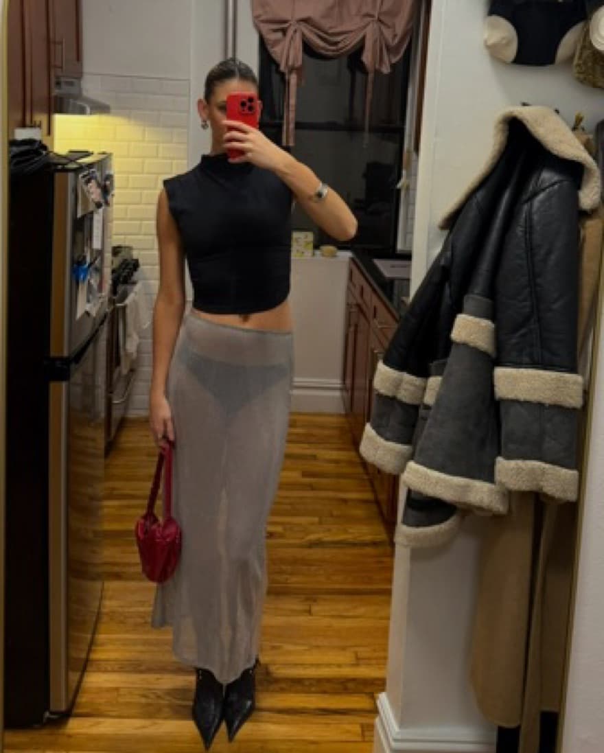 Edikted Riki Sheer Sequin Maxi Skirt - Image 3