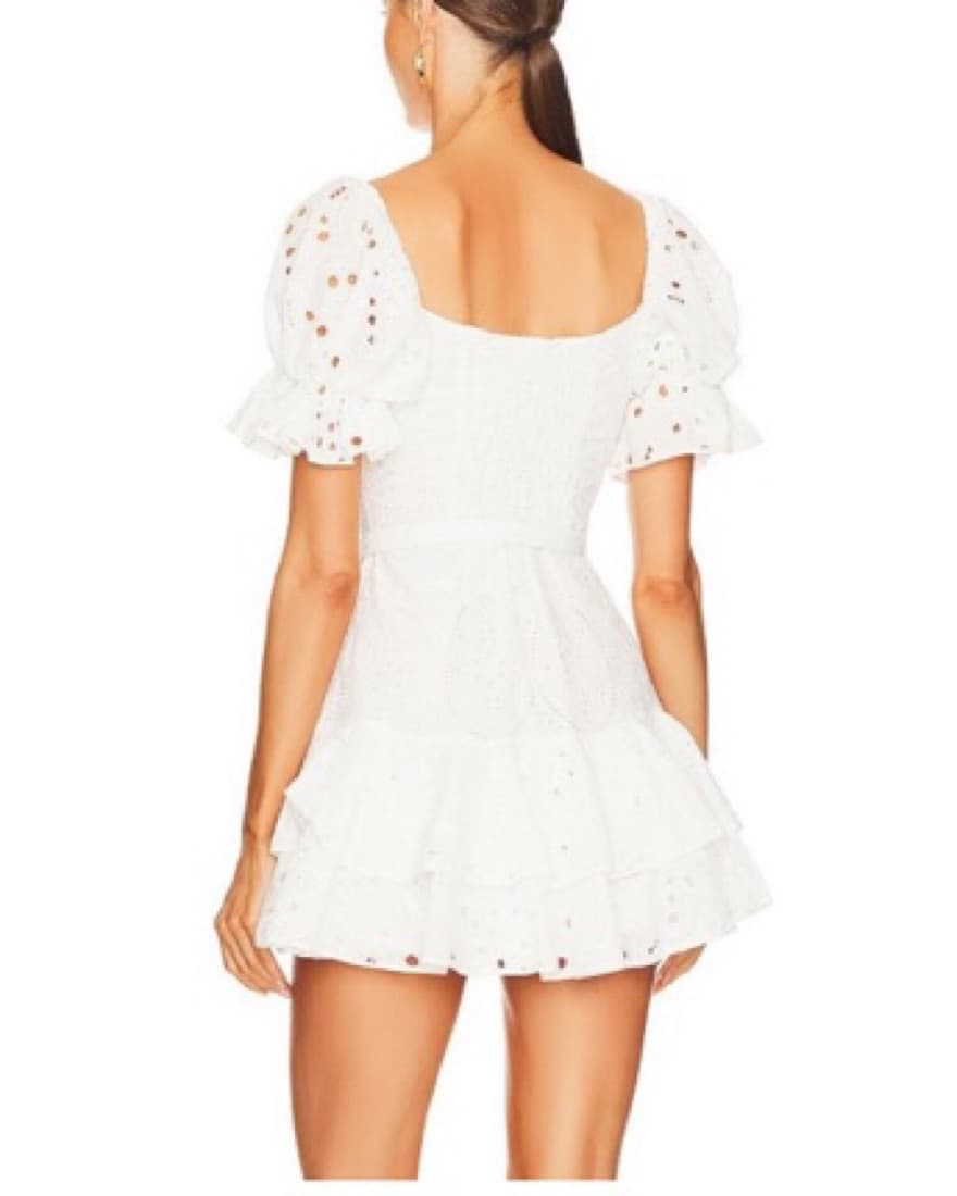 Charo Ruiz White Puff Sleeve Dress - Image 3