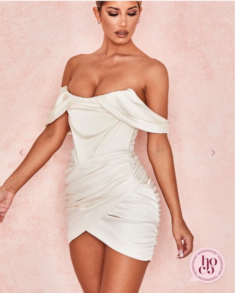 House Of CBWhite Off The Shoulder Dress  - Image 1