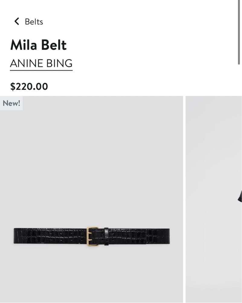 Anine Bing Black Embossed Belt  - Image 3