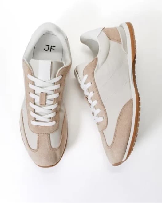 Beige Suede Lace-Up Sneakers - Image 3