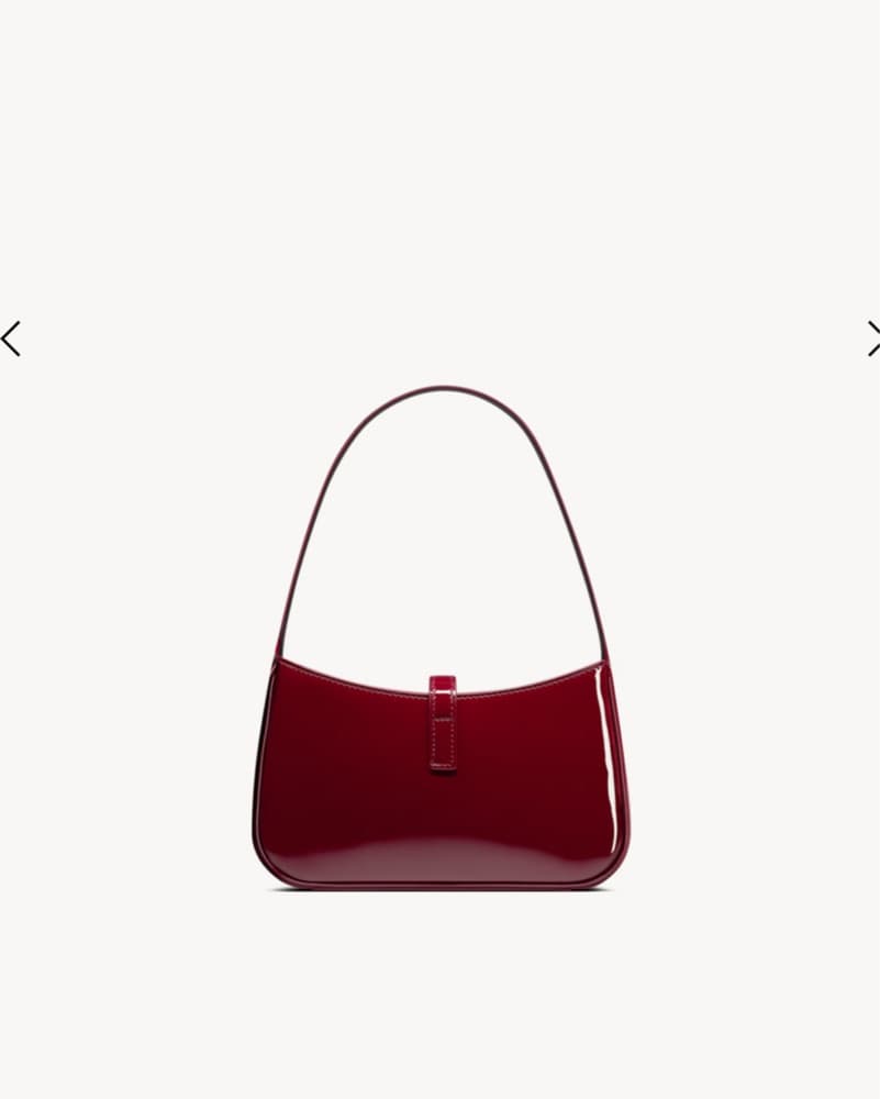 YSL Burgundy Patent Leather Handbag - Image 3