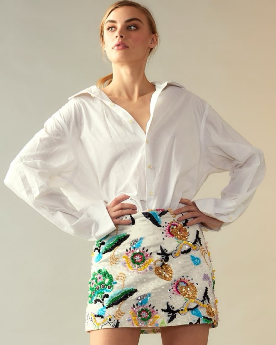Embellished Satin Skirt - Image 3