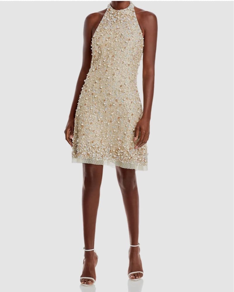 Beaded Halter Swing Dress - Image 3