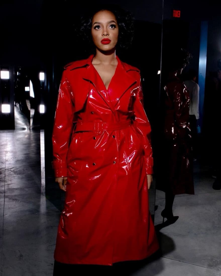 Julia Allert Red Lacquered Trench Coat - Image 2