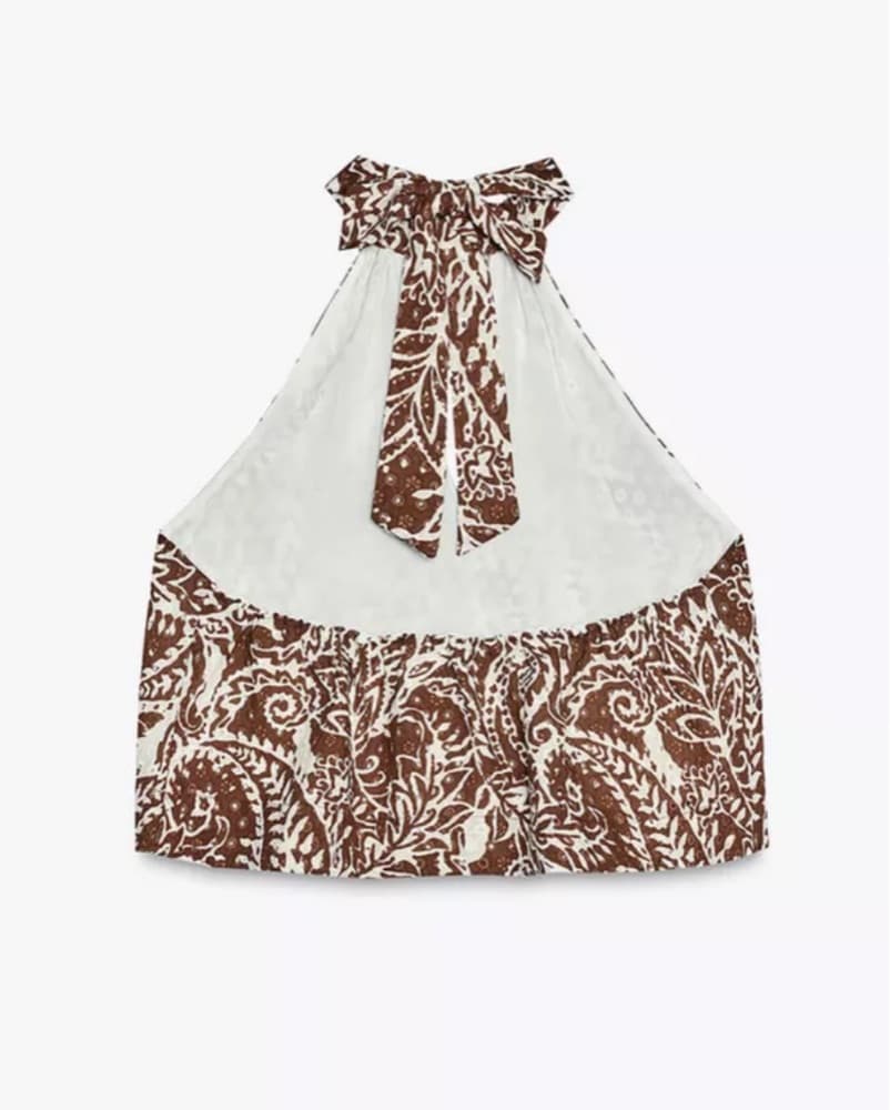 Brown Paisley Halter Top - Image 3