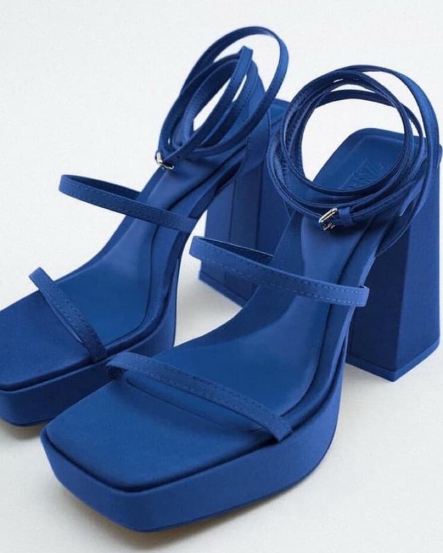 Zara Blue Strappy Heels - Image 1