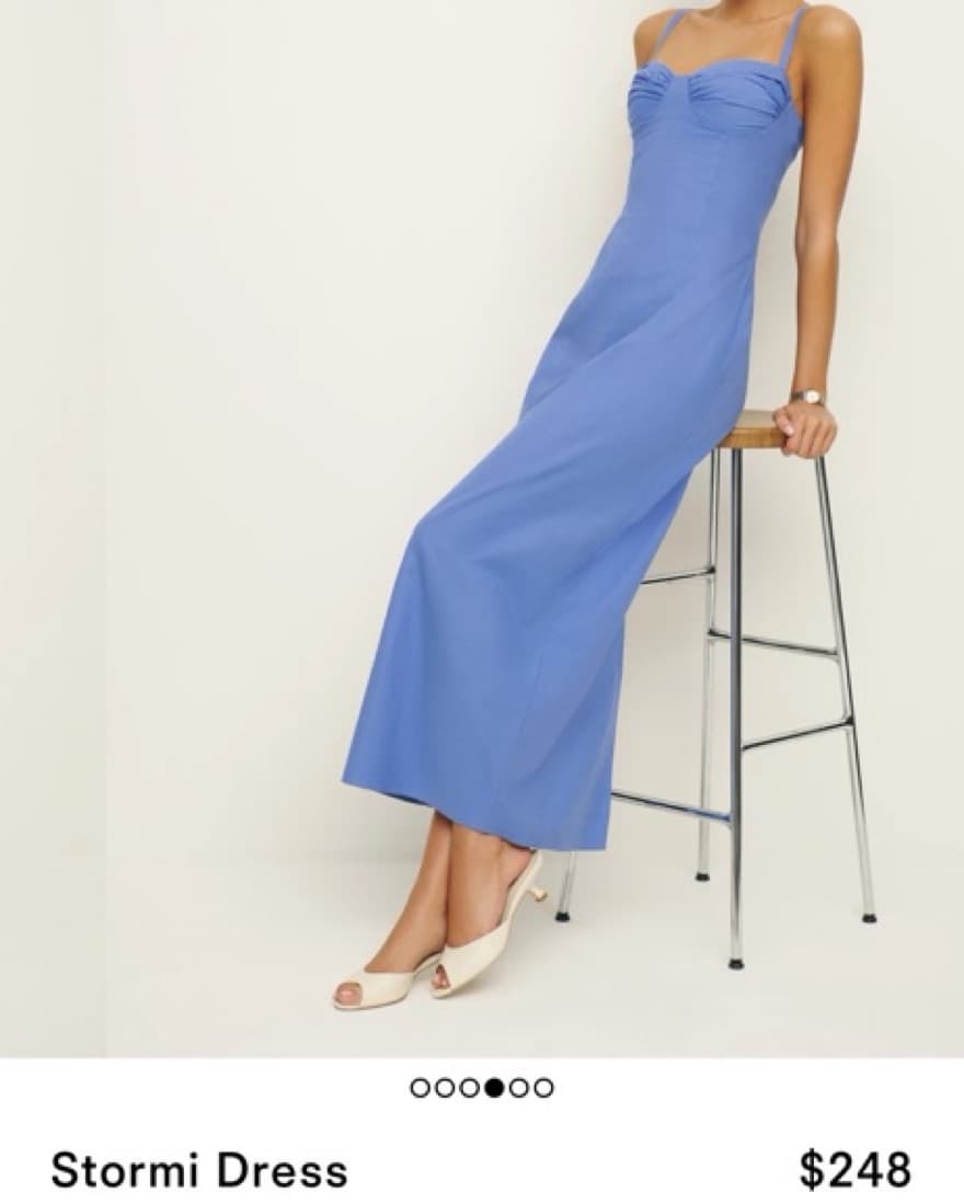 Reformation Blue Stormi Dress Size 0 - Image 2