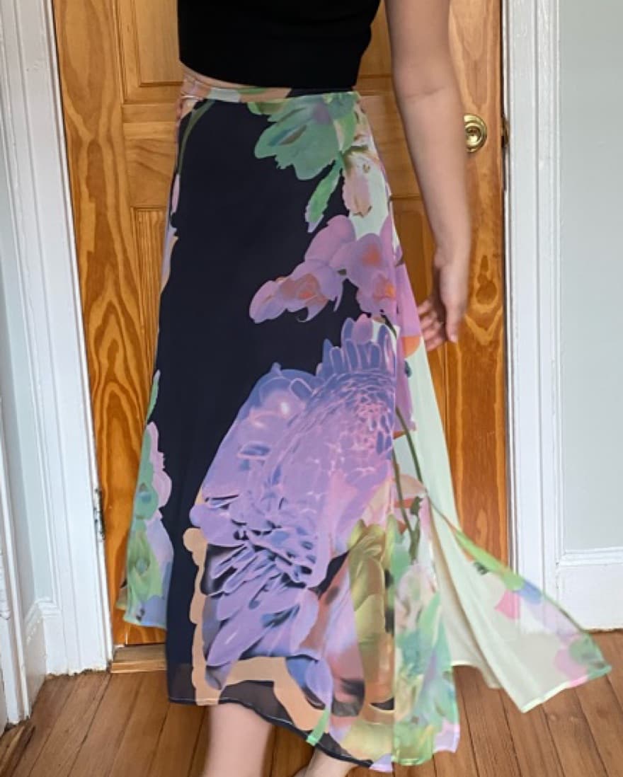 Black Floral Maxi Skirt  - Image 5