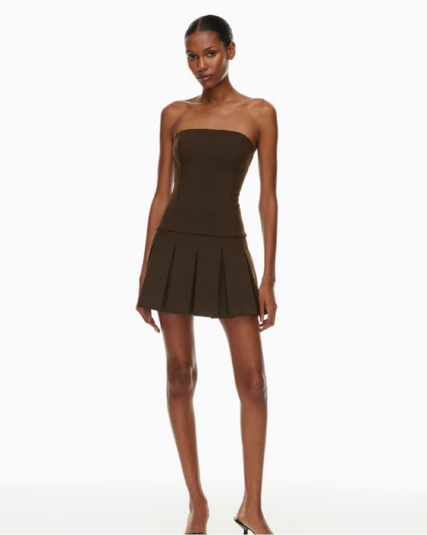 Aritzia Short Pleated Mini Dress - Image 1