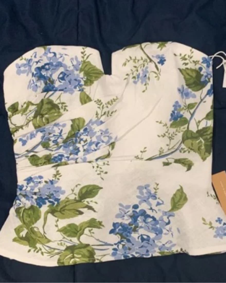 Reformation Madelyn Linen Strapless Top - Image 6