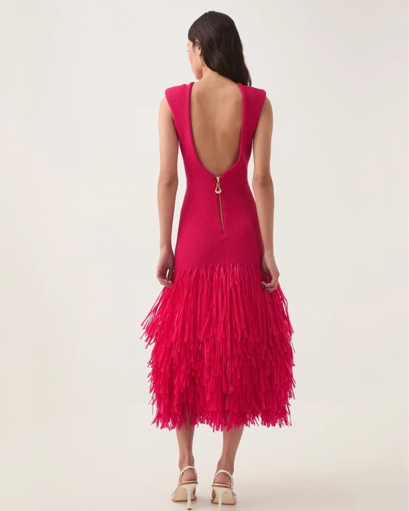 Aje Rushes Raffia Knit Midi Dress  - Image 2