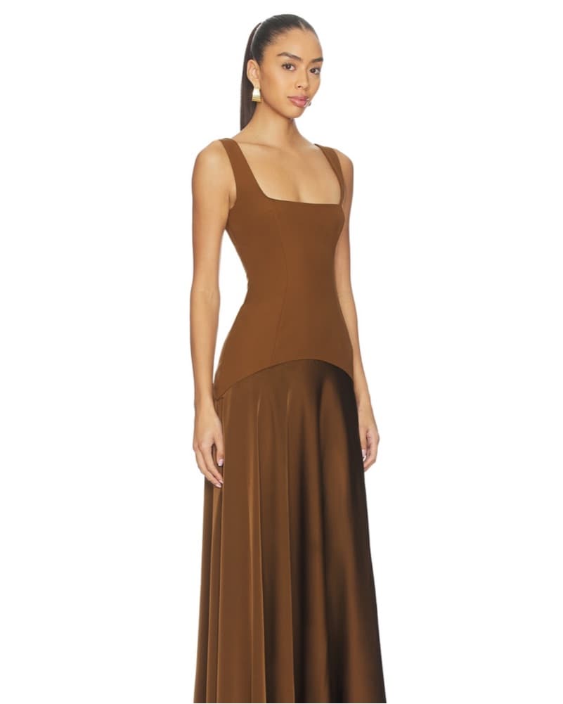 L’Academie Sidney Gown Chocolate Brown - Image 3